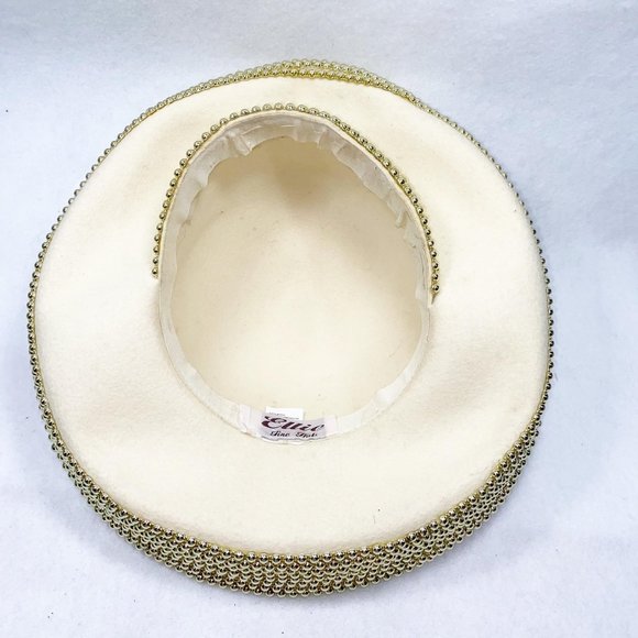 Ellie Fine Hats Cream & Gold Dramatic Wool Hat main image 11